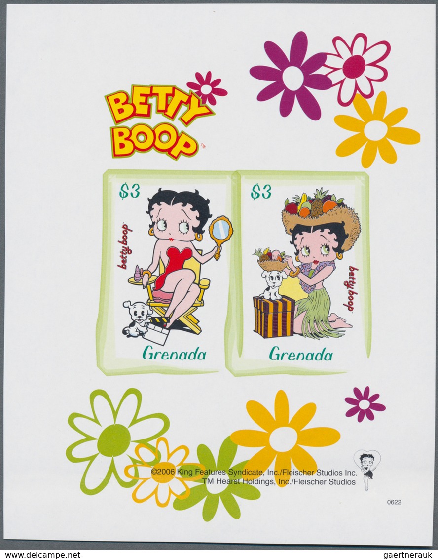 Thematik: Comics / Comics: 2006, GRENADA: Cartoons 'Betty Boop' Complete Set Of Ten In Two IMPERFORA - Stripsverhalen