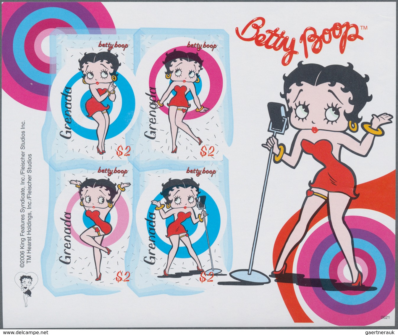 Thematik: Comics / Comics: 2006, GRENADA: Cartoons 'Betty Boop' Complete Set Of Ten In Two IMPERFORA - Stripsverhalen