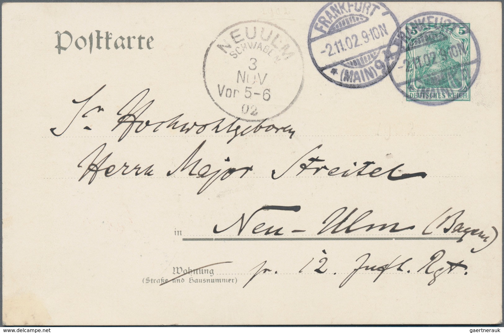 Thematik: Druck-Dichter / Printing-poets: 1902, German Reich. Private Postcard 5p Germania "Eröffnun - Writers