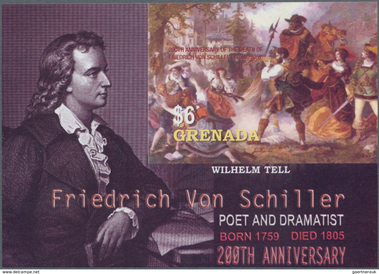 Thematik: Druck-Dichter / Printing-poets: 2005, GRENADA: 200 Years Of Death Of Friedrich Schiller IM - Schrijvers