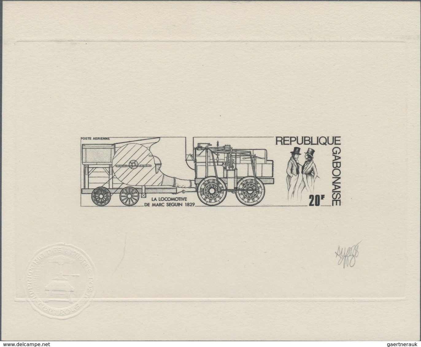 Thematik: Eisenbahn / Railway: 1975, Gabon, Locomotives 20fr.-50fr., Four Epreuve D'artiste With Sig - Eisenbahnen