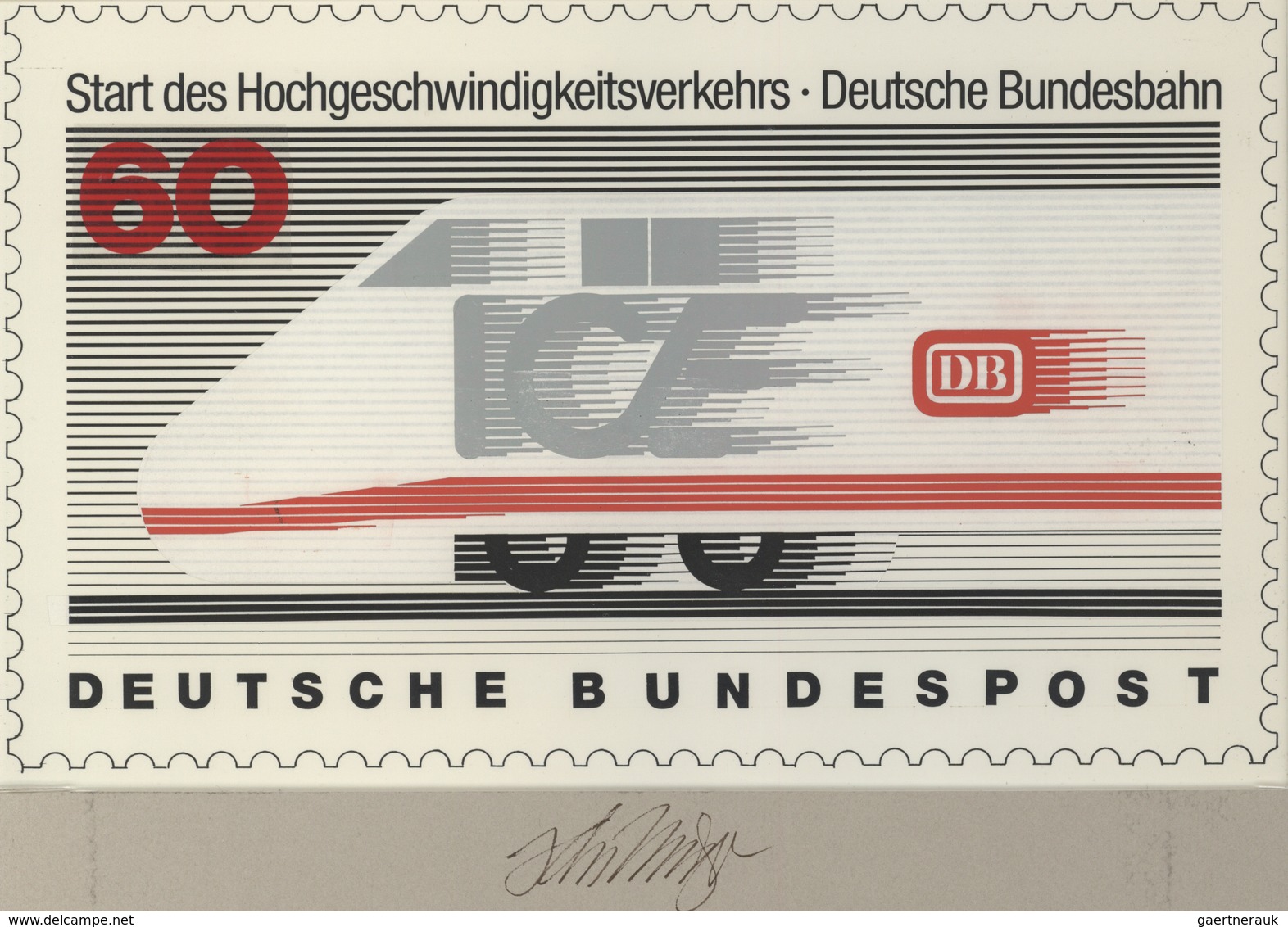 Thematik: Eisenbahn / Railway: 1991, Bund, Nicht Angenommener Künstlerentwurf (26x16) Von Prof. H.Sc - Treinen