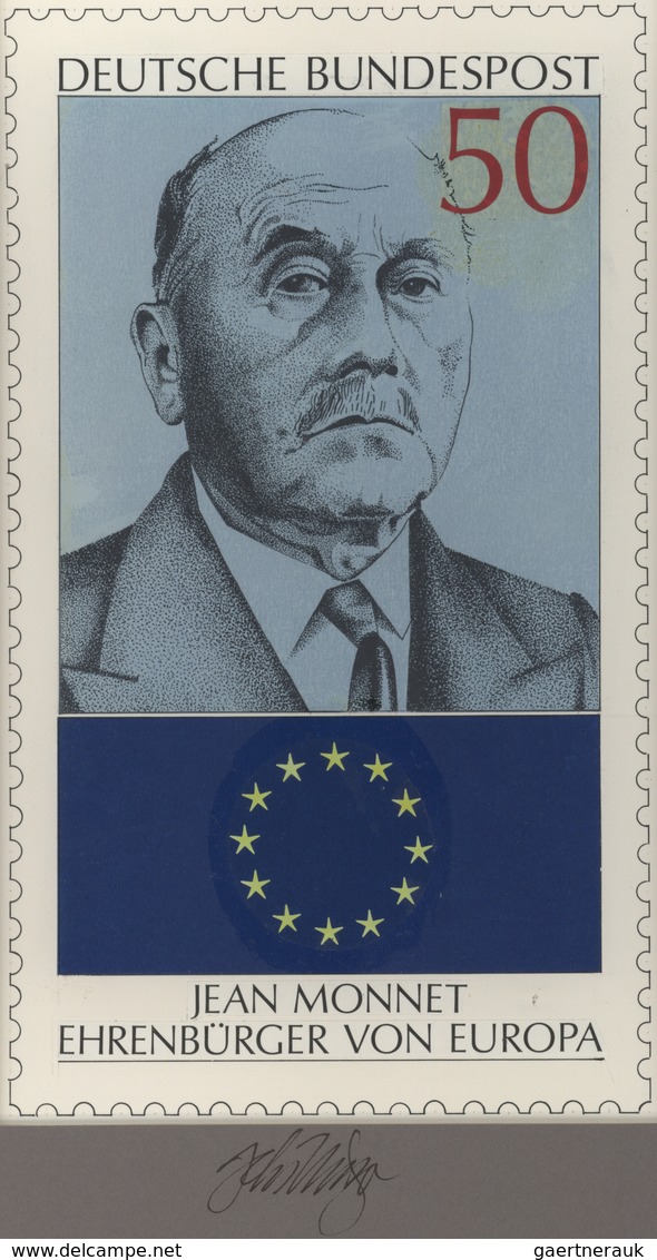 Thematik: Europa / Europe: 1977, Bund Nicht Angenommener Künstlerentwurf (16x26,5) Von Prof. H.Schil - European Ideas