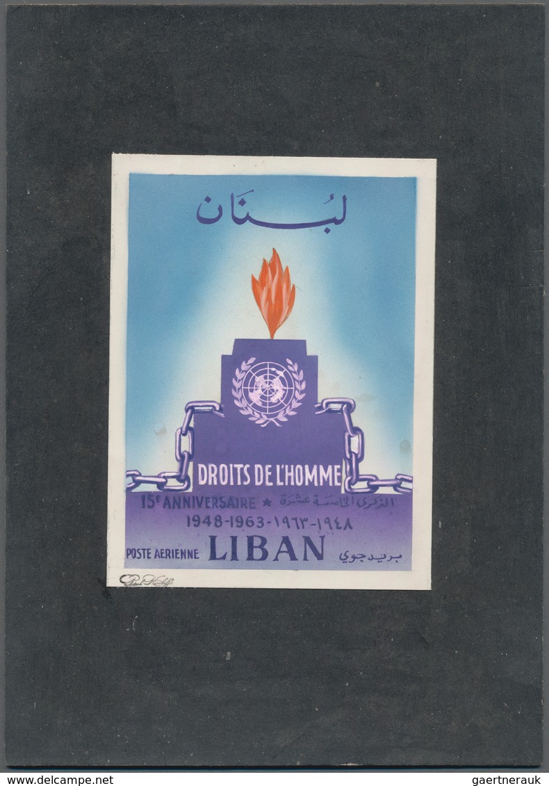 Thematik: Europa-UNO / Europe-UNO: 1964, Libanon, Issue Anniversery Human Rights, Artist Drawing (10 - Europese Gedachte