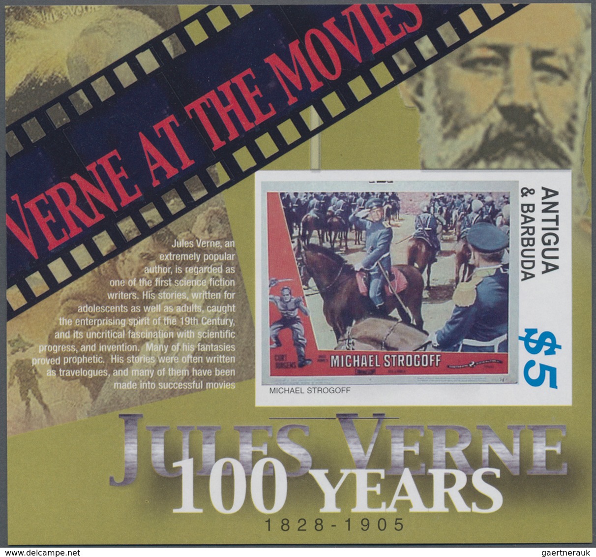 Thematik: Film-Kino / Film-cinema: 2005, ANTIGUA & BARBUDA: 100 Years Of Death Of Jules Verne IMPERF - Film