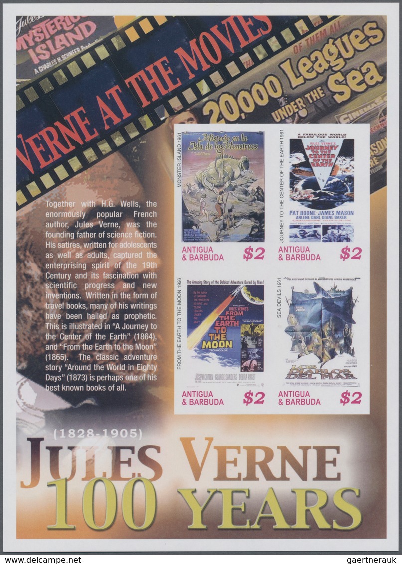 Thematik: Film-Kino / Film-cinema: 2005, ANTIGUA & BARBUDA: 100 Years Of Death Of Jules Verne IMPERF - Film