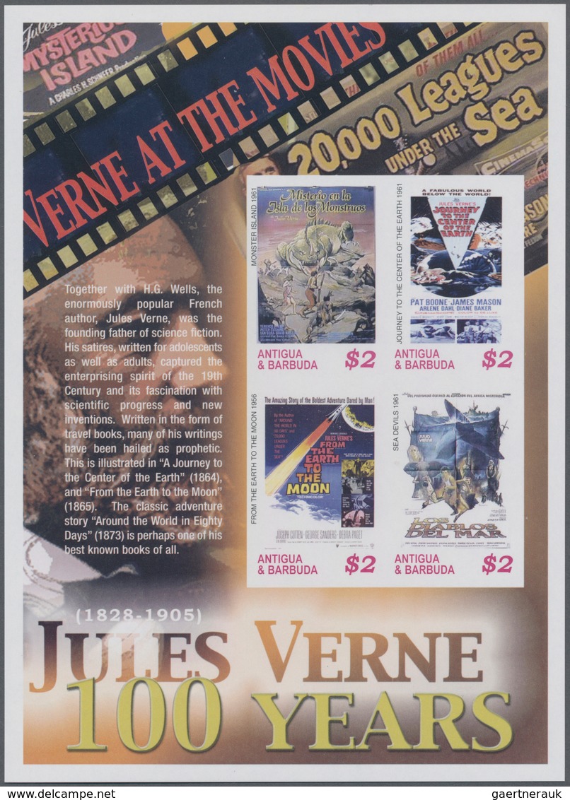 Thematik: Film-Kino / Film-cinema: 2005, ANTIGUA & BARBUDA: 100 Years Of Death Of Jules Verne IMPERF - Cinema