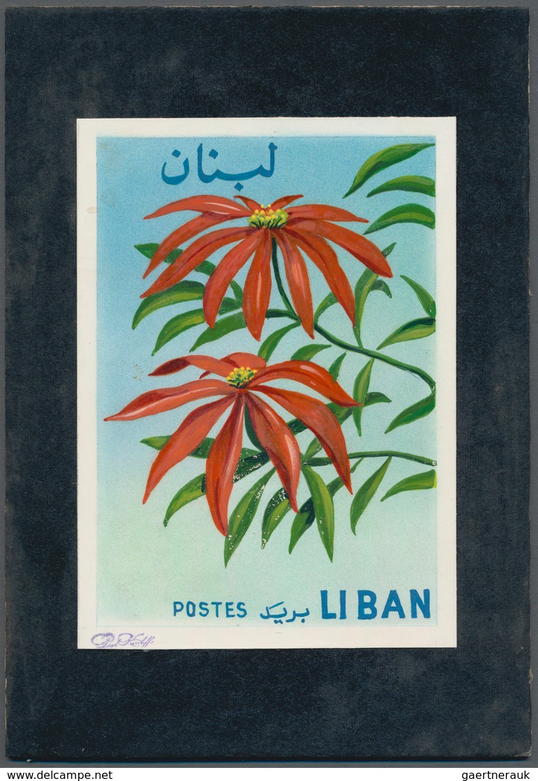 Thematik: Flora, Botanik / Flora, Botany, Bloom: 1964, Libanon, Issue Flowers, Artist Drawing (100x1 - Other & Unclassified