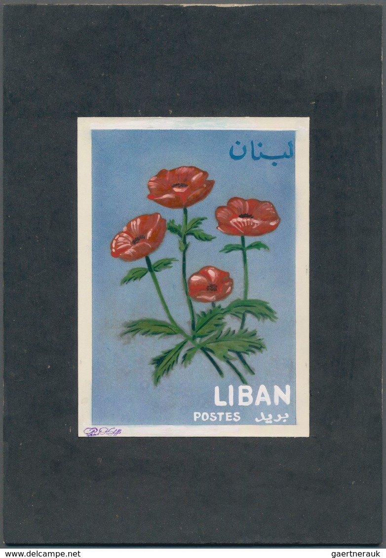 Thematik: Flora, Botanik / Flora, Botany, Bloom: 1964, Libanon, Issue Flowers, Artist Drawing (102x1 - Andere & Zonder Classificatie