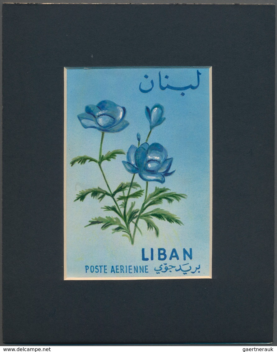 Thematik: Flora, Botanik / Flora, Botany, Bloom: 1964, Libanon, Issue Flowers, Artist Drawing (190x1 - Andere & Zonder Classificatie