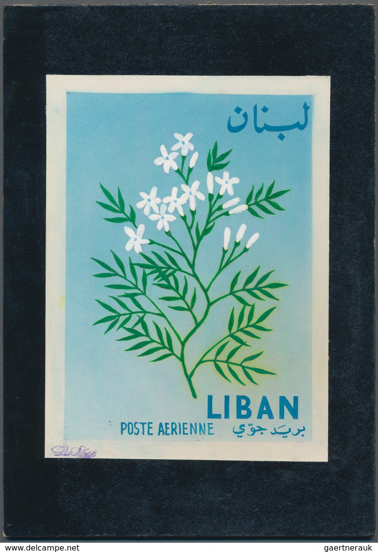 Thematik: Flora, Botanik / Flora, Botany, Bloom: 1964, Libanon, Issue Flowers, Artist Drawing (105x1 - Andere & Zonder Classificatie