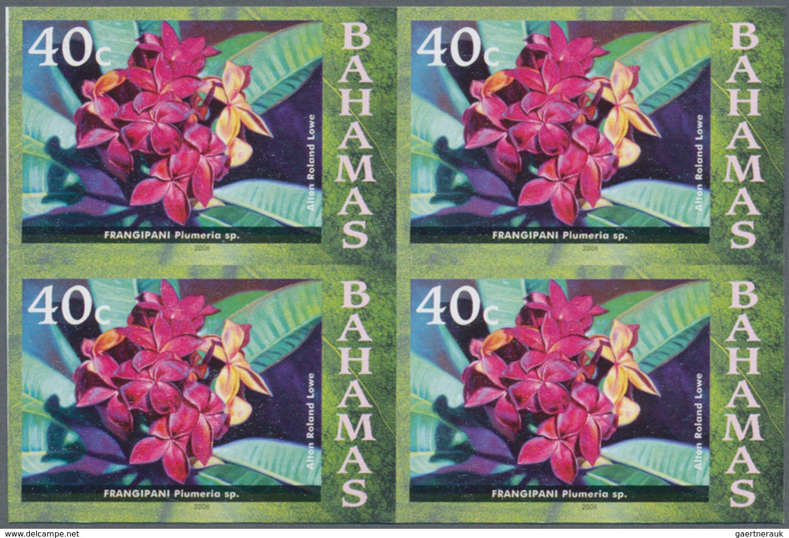 Thematik: Flora, Botanik / Flora, Botany, Bloom: 2006, Bahamas. Imperforate Block Of 4 For The 40c V - Andere & Zonder Classificatie