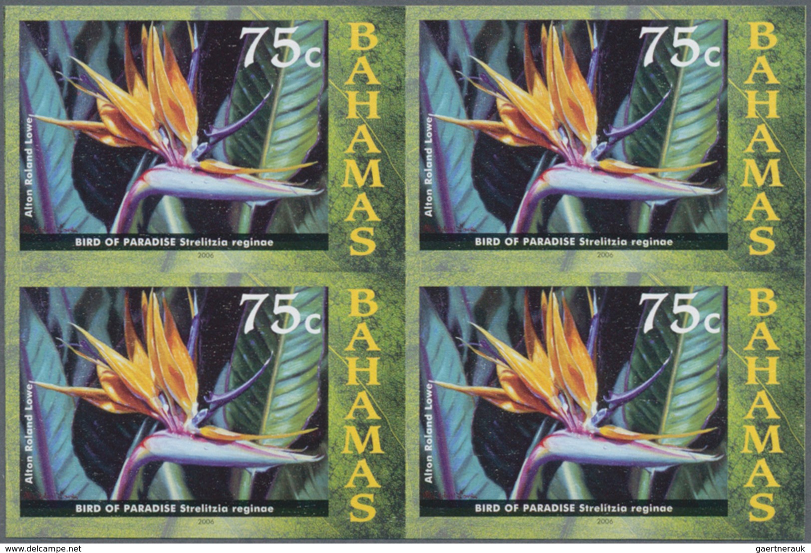 Thematik: Flora, Botanik / Flora, Botany, Bloom: 2006, Bahamas. Imperforate Block Of 4 For The 75c V - Other & Unclassified