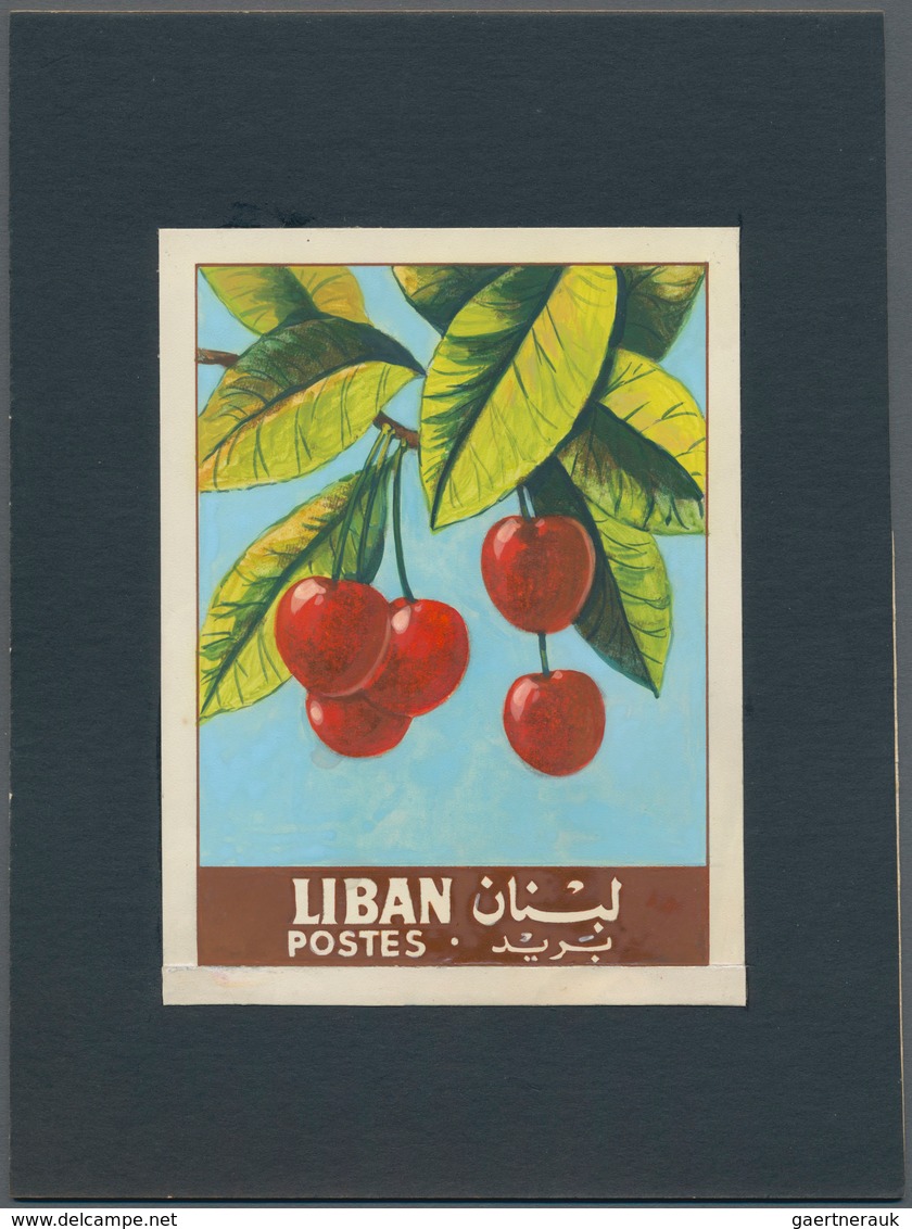 Thematik: Flora-Obst + Früchte / Flora-fruits: 1962, Libanon, Issue Fruit, Artist Drawing(100x134) S - Fruit