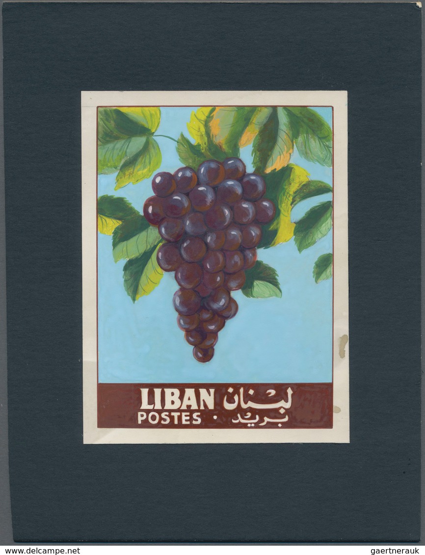 Thematik: Flora-Obst + Früchte / Flora-fruits: 1962, Libanon, Issue Fruit, Artist Drawing(101x134) R - Obst & Früchte