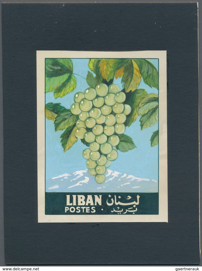 Thematik: Flora-Obst + Früchte / Flora-fruits: 1962, Libanon, Issue Fruit, Artist Drawing(101x134) W - Fruits