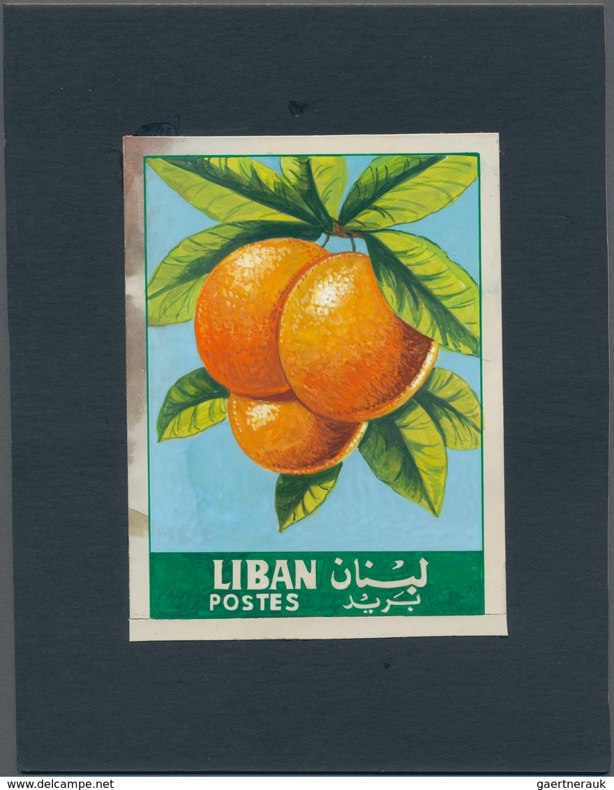 Thematik: Flora-Obst + Früchte / Flora-fruits: 1962, Libanon, Issue Fruit, Artist Drawing(101x134) O - Fruit