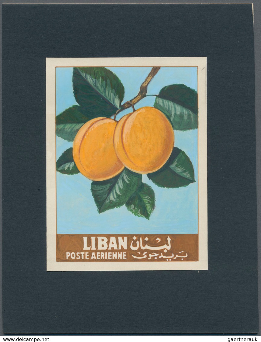 Thematik: Flora-Obst + Früchte / Flora-fruits: 1962, Libanon, Issue Fruit, Artist Drawing(100x133) A - Fruit