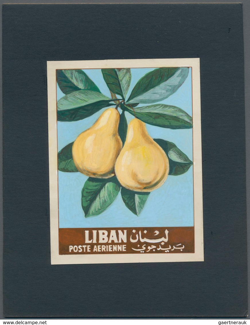 Thematik: Flora-Obst + Früchte / Flora-fruits: 1962, Libanon, Issue Fruit, Artist Drawing(100x133) P - Fruit