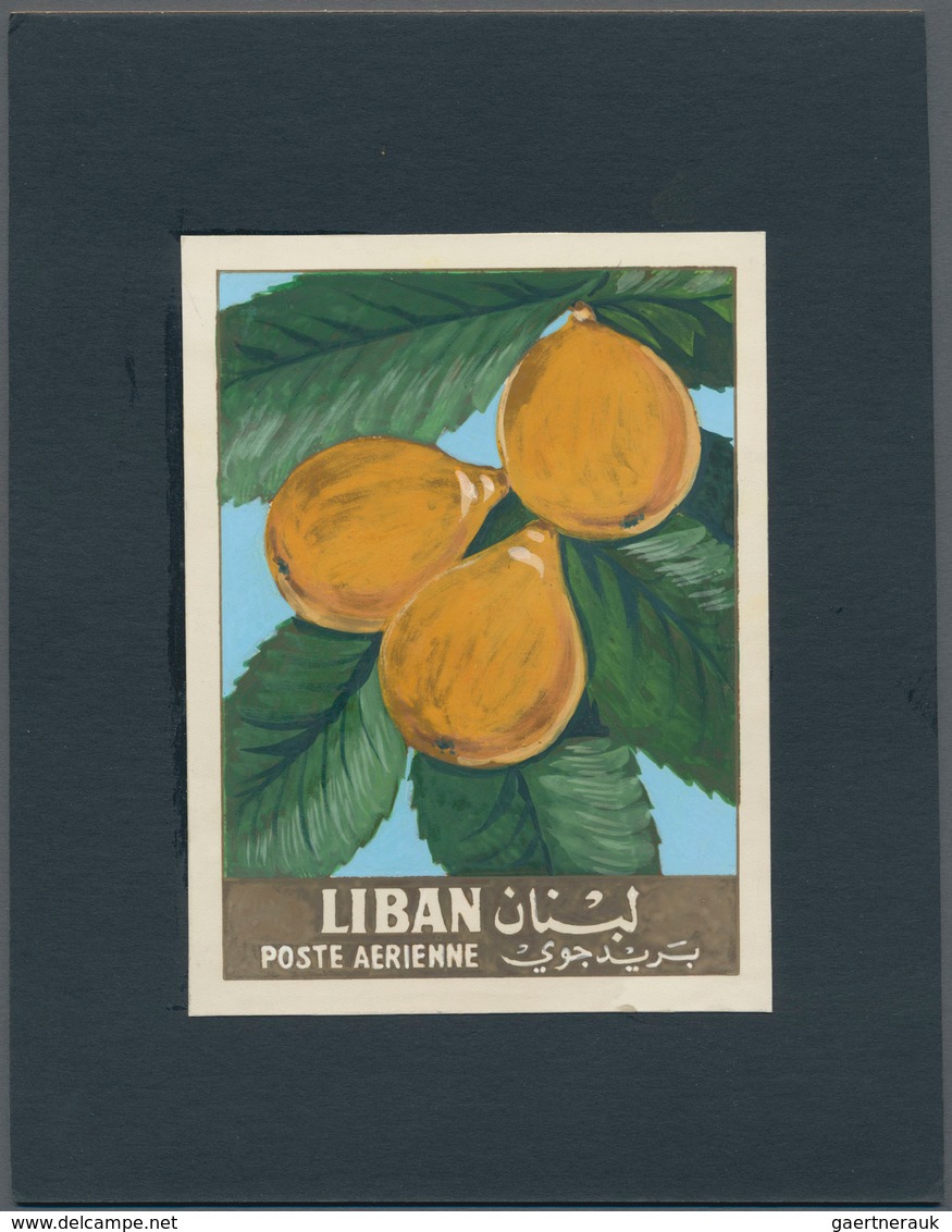 Thematik: Flora-Obst + Früchte / Flora-fruits: 1962, Libanon, Issue Fruit, Artist Drawing(100x134) M - Obst & Früchte