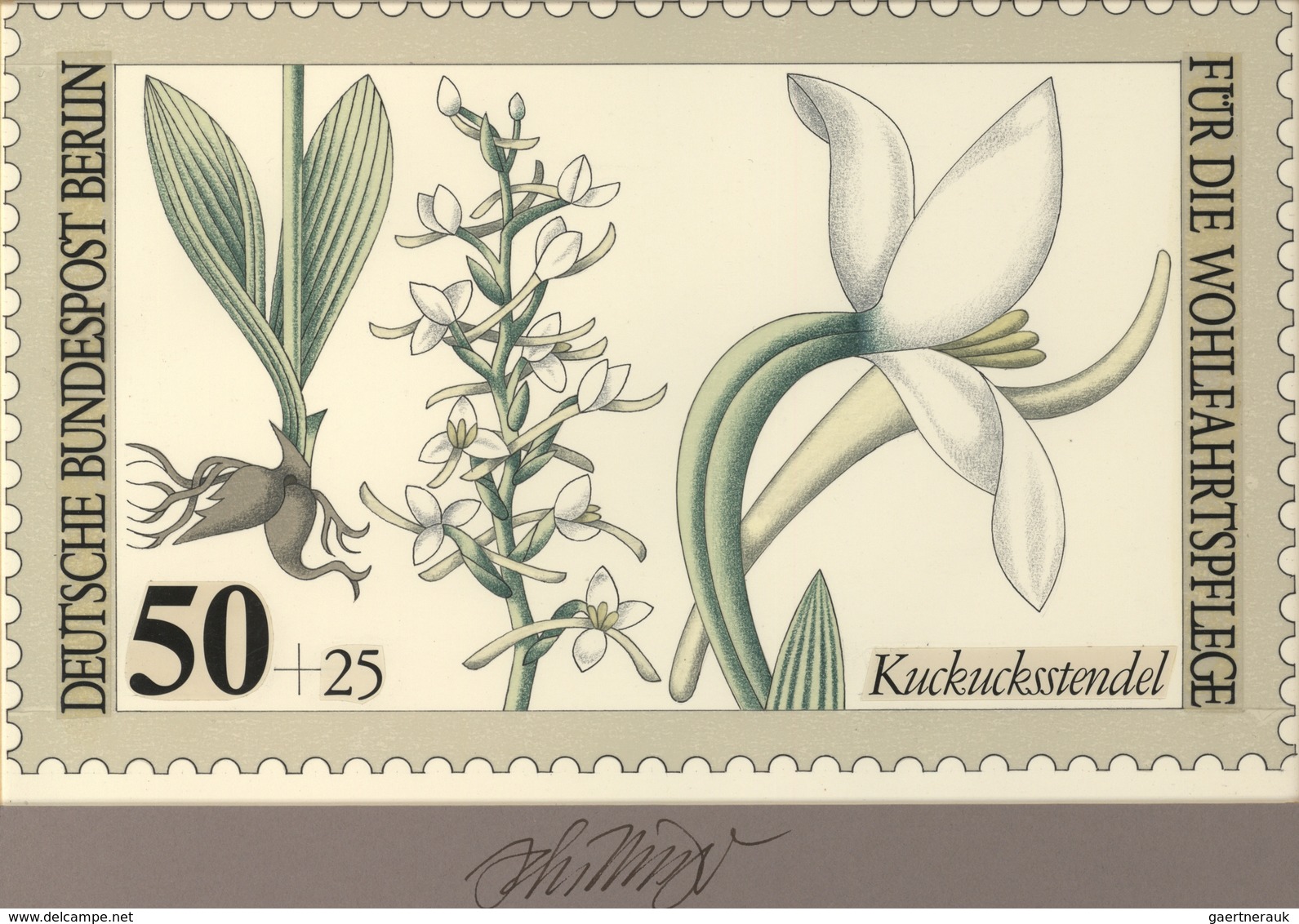 Thematik: Flora-Orchideen / Flora-orchids: 1984, Bund, Nicht Angenommener Künstlerentwurf (26x16) Vo - Orchideeën