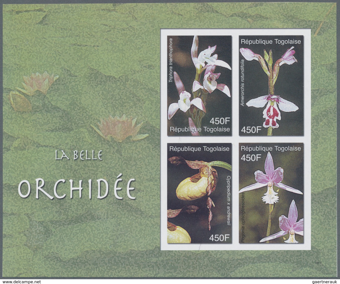 Thematik: Flora-Orchideen / Flora-orchids: 2006, Togo. IMPERFORATE Miniature Sheet For The Issue "Or - Orchideeën