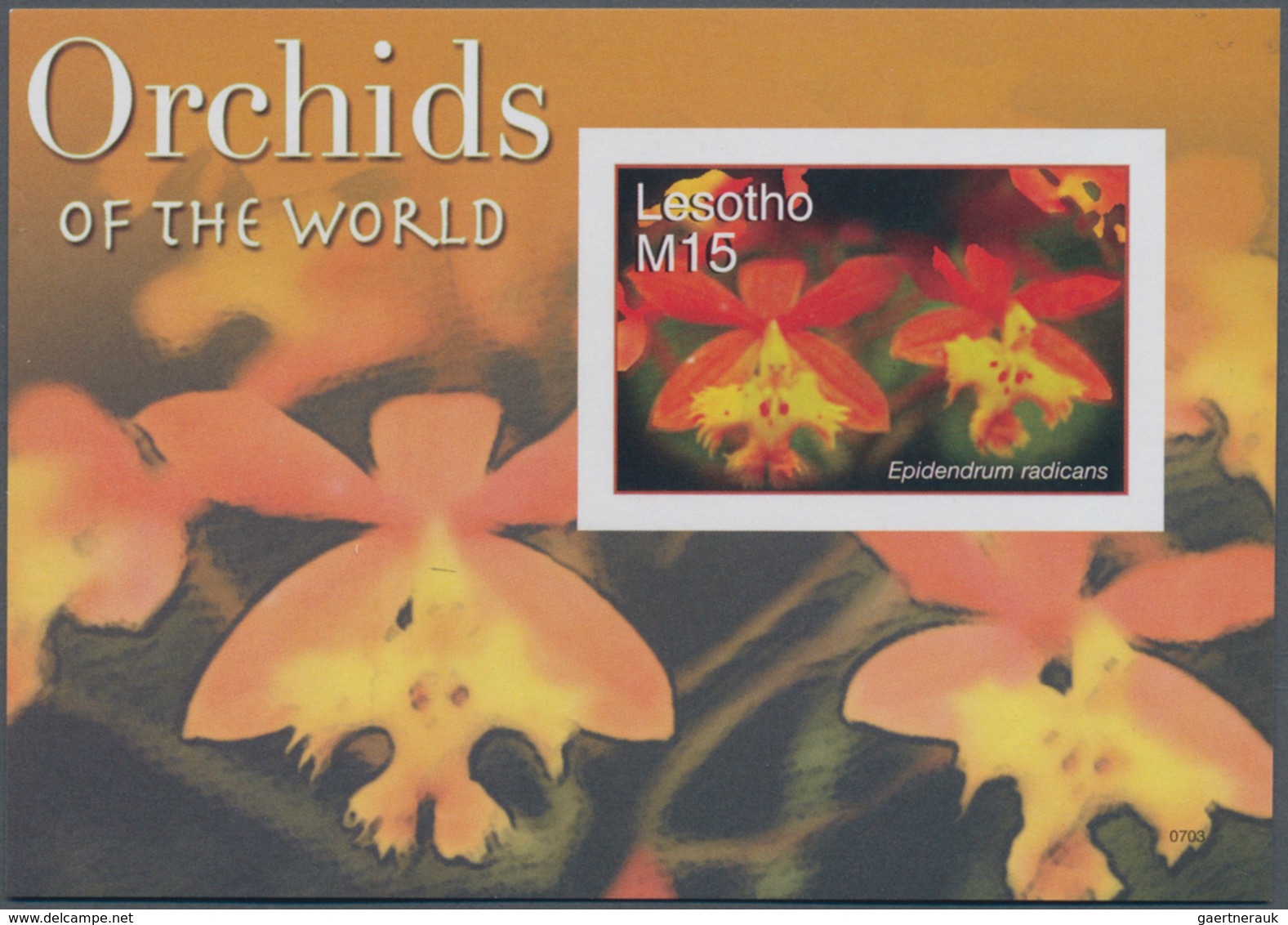 Thematik: Flora-Orchideen / Flora-orchids: 2007, Lesotho. Imperforate Souvenir Sheet (1 Value) From - Orchidee