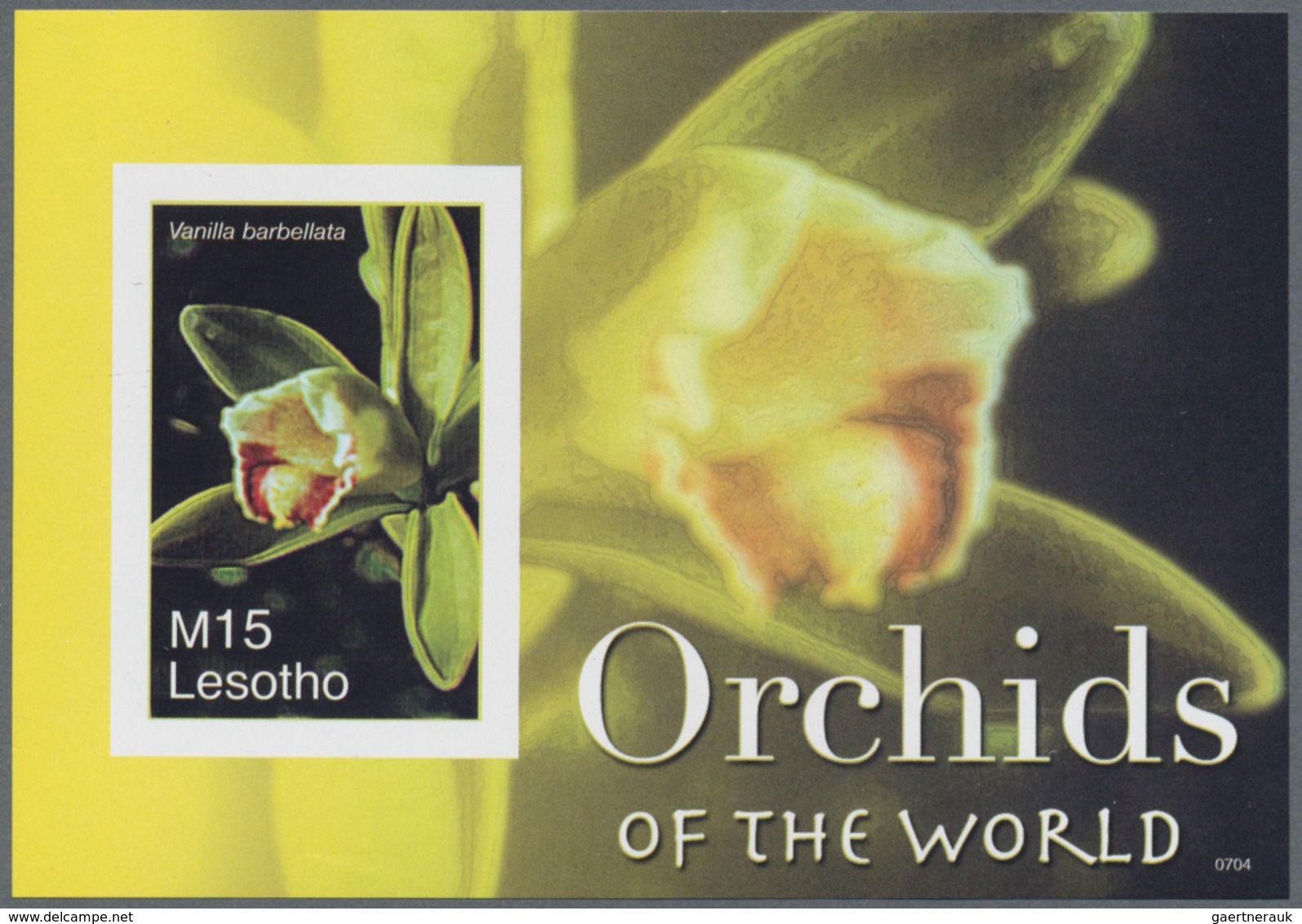 Thematik: Flora-Orchideen / Flora-orchids: 2007, Lesotho. Imperforate Souvenir Sheet (1 Value) From - Orchids