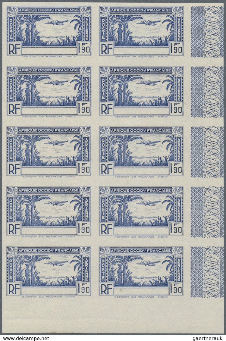 Thematik: Flugzeuge, Luftfahrt / Airoplanes, Aviation: 1940, IVORY COAST: Airmail Issue 1.90fr. Ultr - Airplanes