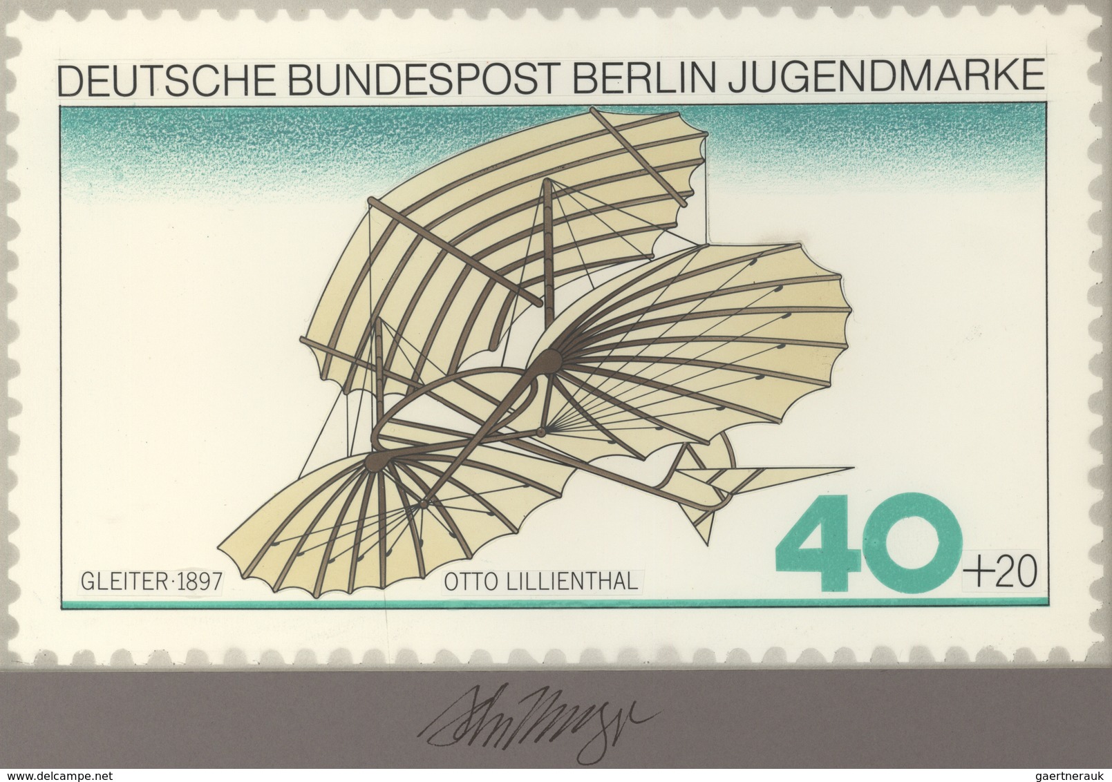 Thematik: Flugzeuge, Luftfahrt / Airoplanes, Aviation: 1978, Berlin Nicht Angenommener Künstlerentwu - Airplanes