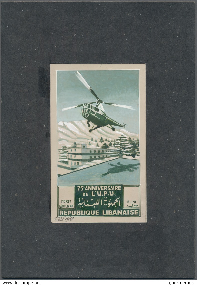 Thematik: Flugzeuge-Hubschrauber / Airplanes-helicopter: 1949, Libanon, Issue 75 Years UPU, Artist D - Airplanes