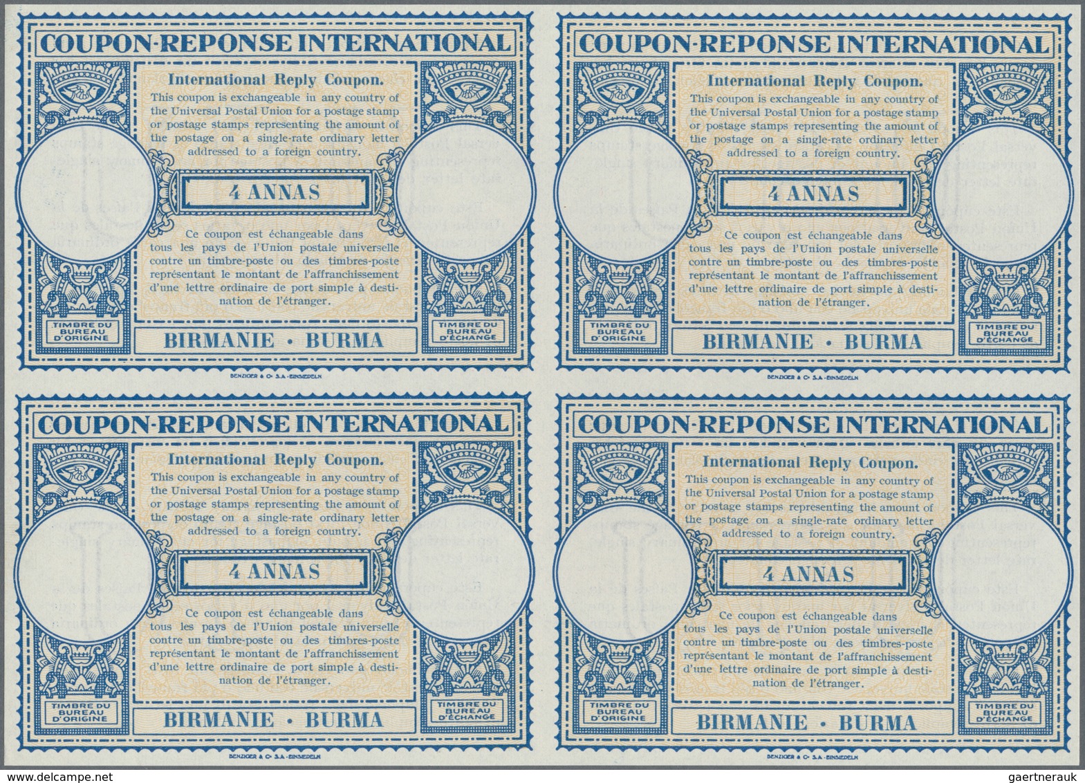 Thematik: I.A.S. / Intern. Reply Coupons: 1947/1958. Lot Of 2 Different Intl. Reply Coupons (London - Zonder Classificatie