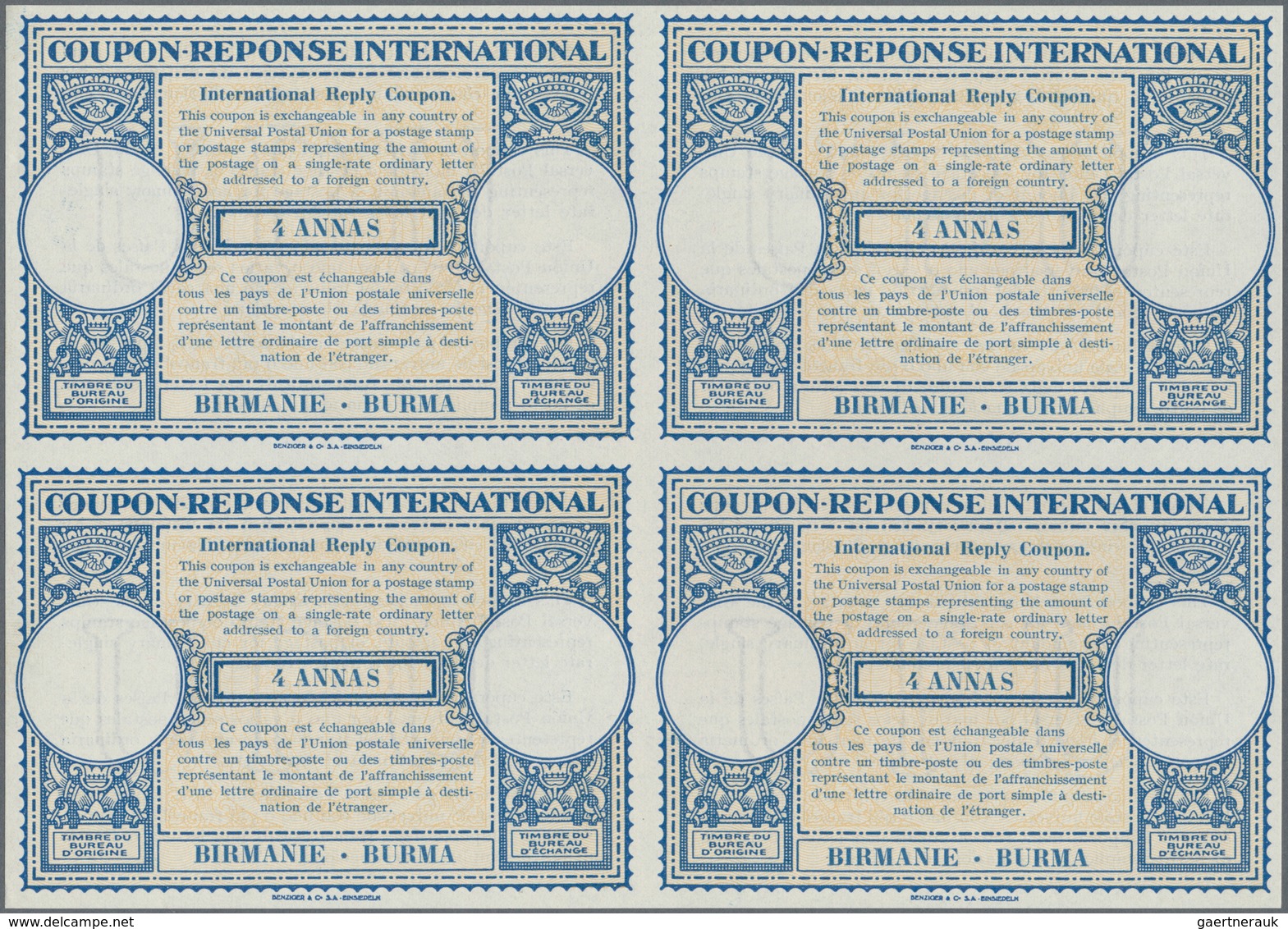 Thematik: I.A.S. / Intern. Reply Coupons: 1947/1958. Lot Of 2 Different Intl. Reply Coupons (London - Unclassified