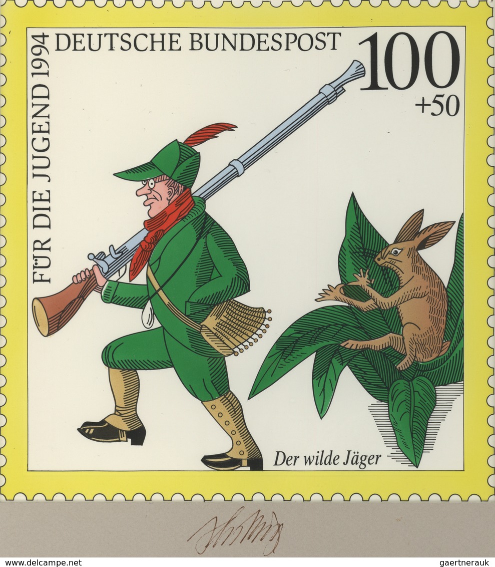 Thematik: Jagd / Hunting: 1994, Bund, Nicht Angenommener Künstlerentwurf (21x21) Von Prof. H.Schilli - Unclassified