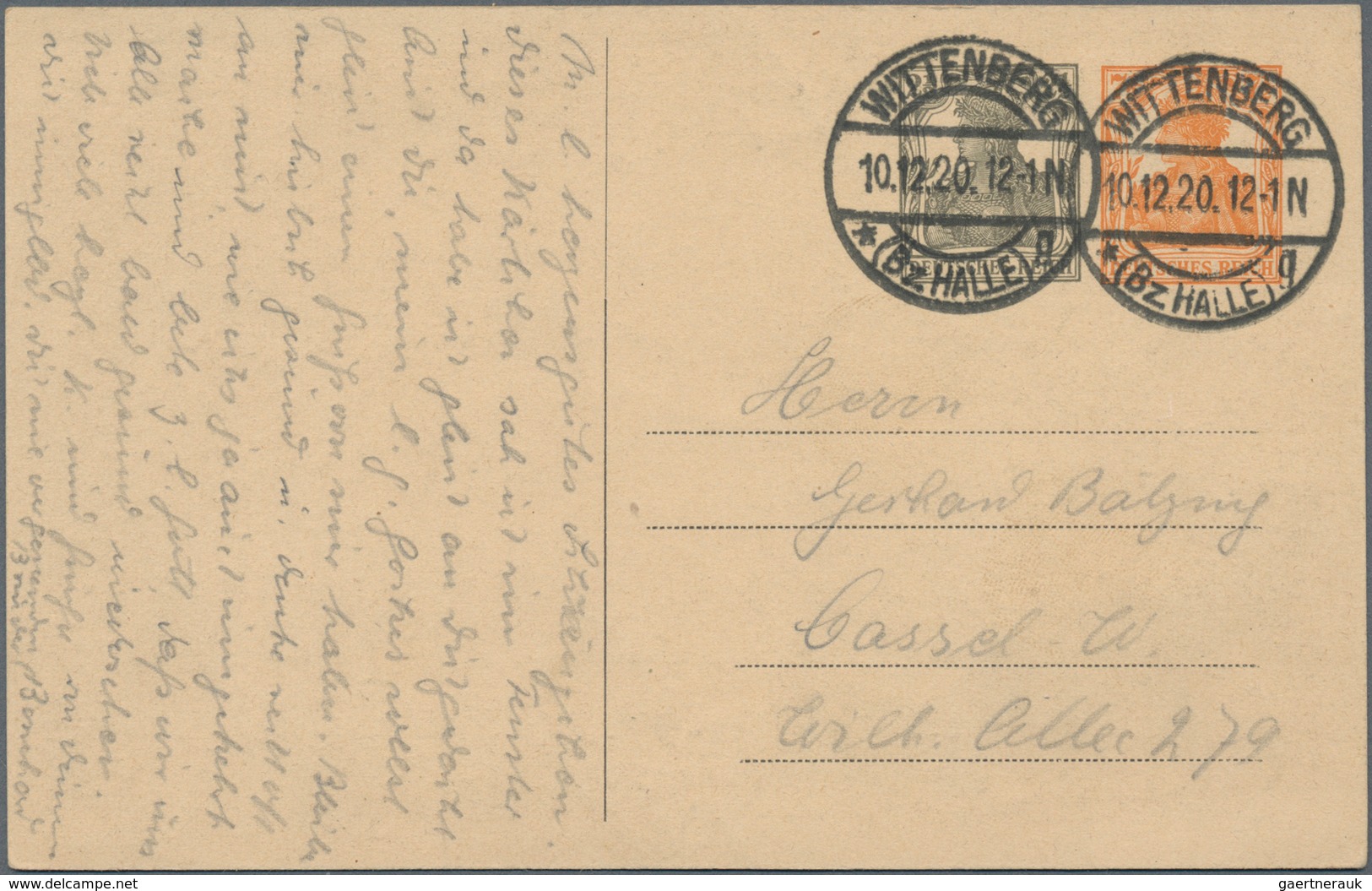 Thematik: Luther: 1920, German Reich. Private Postcard 2½ Near 7½ Pf Germania "Zur Erinnerung An Die - Teologi