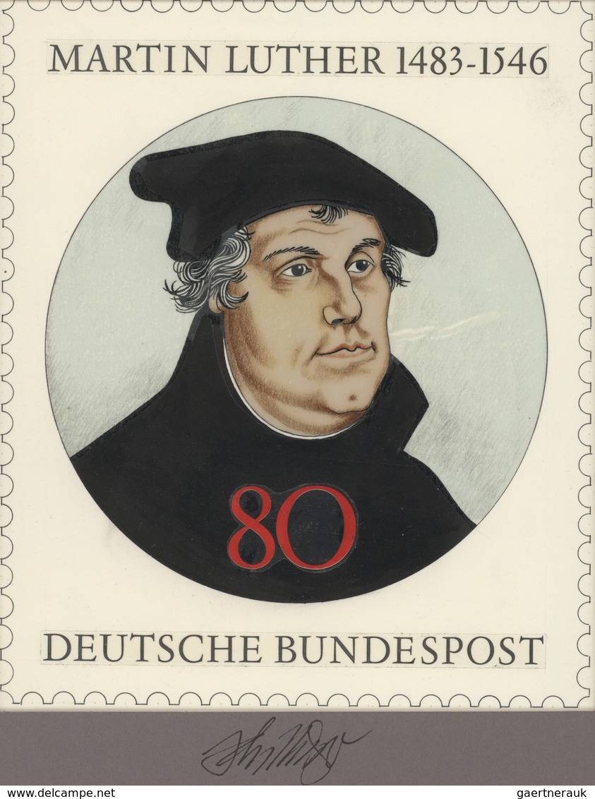 Thematik: Luther: 1983, Bund, Nicht Angenommener Künstlerentwurf (17x20) Von Prof. H.Schillinger Zur - Theologen