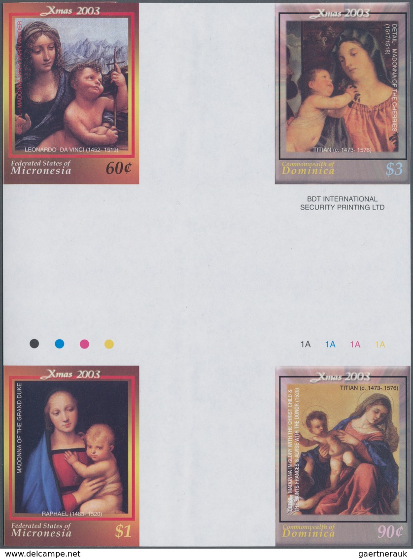 Thematik: Malerei, Maler / Painting, Painters: 2003, DOMINICA And MICRONESIA: Christmas - Paintings - Sonstige & Ohne Zuordnung