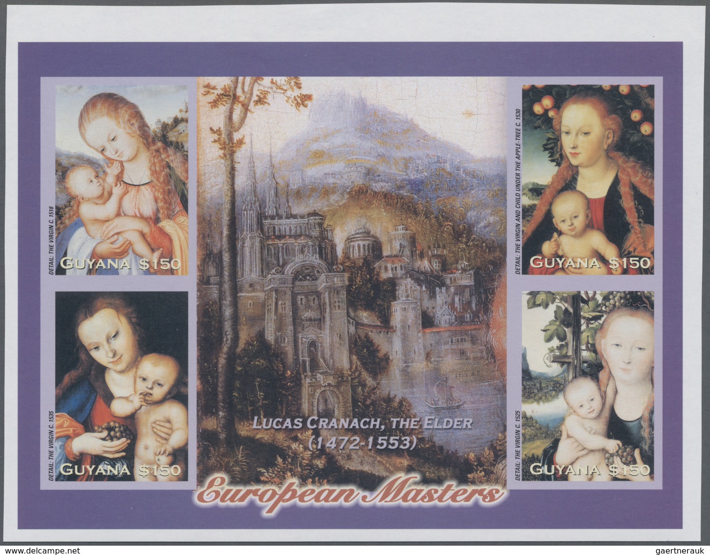 Thematik: Malerei, Maler / Painting, Painters: 2003, GUYANA: Paintings From Lucas Cranach The Elder - Sonstige & Ohne Zuordnung