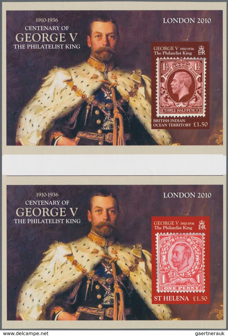 Thematik: Marke Auf Marke / Stamp On Stamp: 2010, ST. HELENA And B.I.O.T.: International Stamp Exhib - Postzegels Op Postzegels