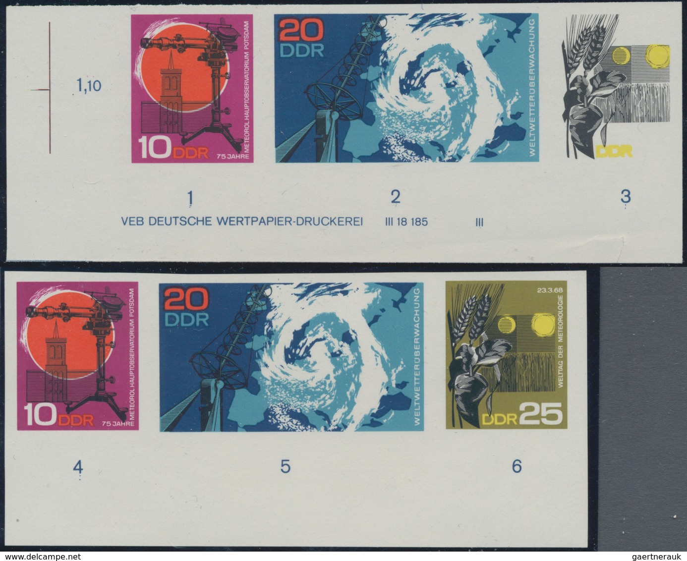 Thematik: Meteorologie / Meteorology: 1968, DDR, Meteorologisches Hauptobservatorium Potsdam, 10 - 2 - Klima & Meteorologie