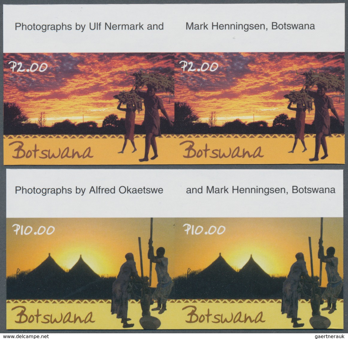 Thematik: Meteorologie / Meteorology: 2001, Botswana. Complete Set "Sunrises And Sunsets" (4 Values) - Klimaat & Meteorologie