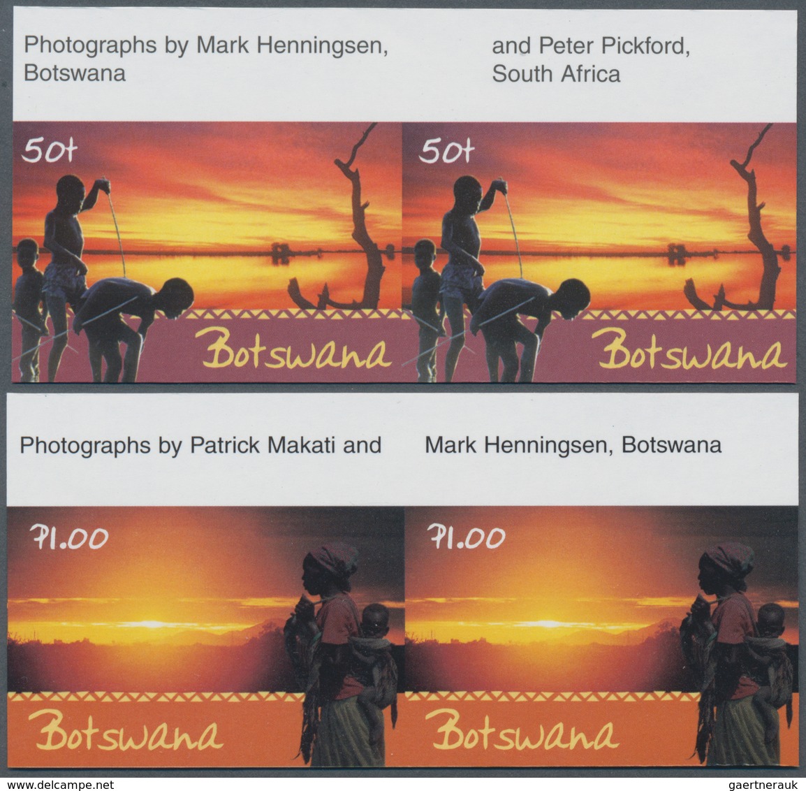 Thematik: Meteorologie / Meteorology: 2001, Botswana. Complete Set "Sunrises And Sunsets" (4 Values) - Climate & Meteorology