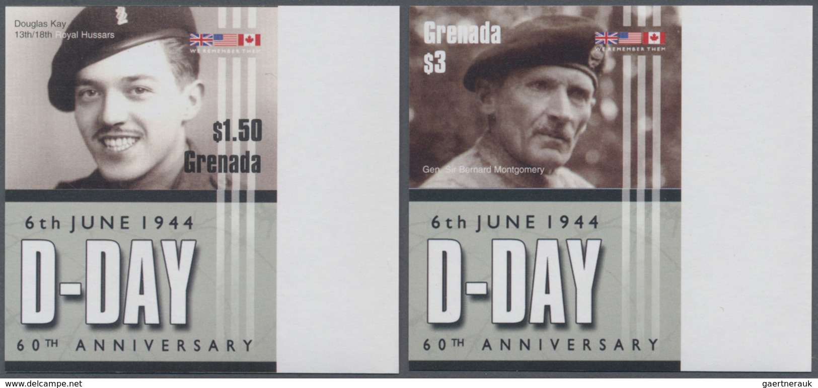 Thematik: Militär / Military: 2004, GRENADA: 60th Anniversary Of D-Day Complete Set Of Four, Two She - Militaria