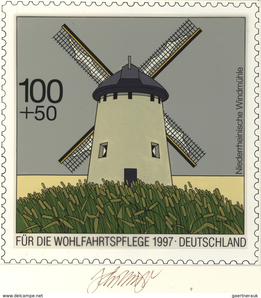 Thematik: Mühlen / Mills: 1997, Bund, Nicht Angenommener Künstlerentwurf (21,5x21,5) Von Prof. H.Sch - Mühlen