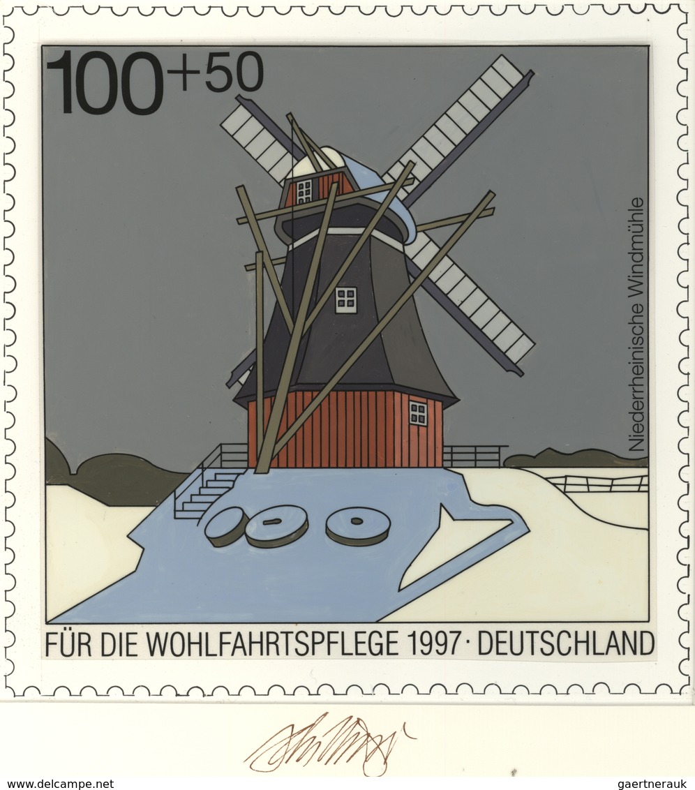 Thematik: Mühlen / Mills: 1997, Bund, Nicht Angenommener Künstlerentwurf (21,5x21,5) Von Prof. H.Sch - Molens