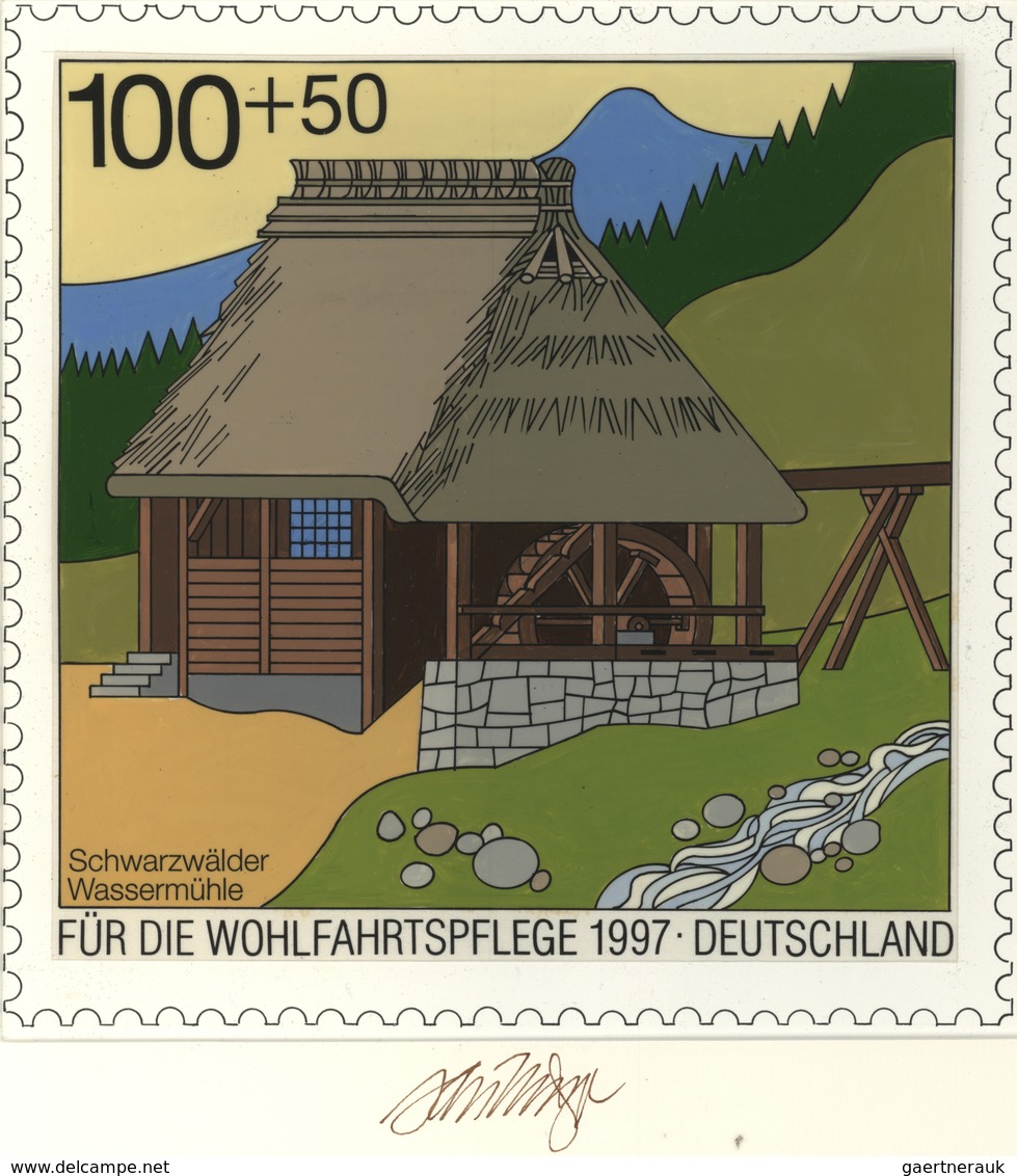 Thematik: Mühlen / Mills: 1997, Bund, Nicht Angenommener Künstlerentwurf (21,5x21,5) Von Prof. H.Sch - Mühlen