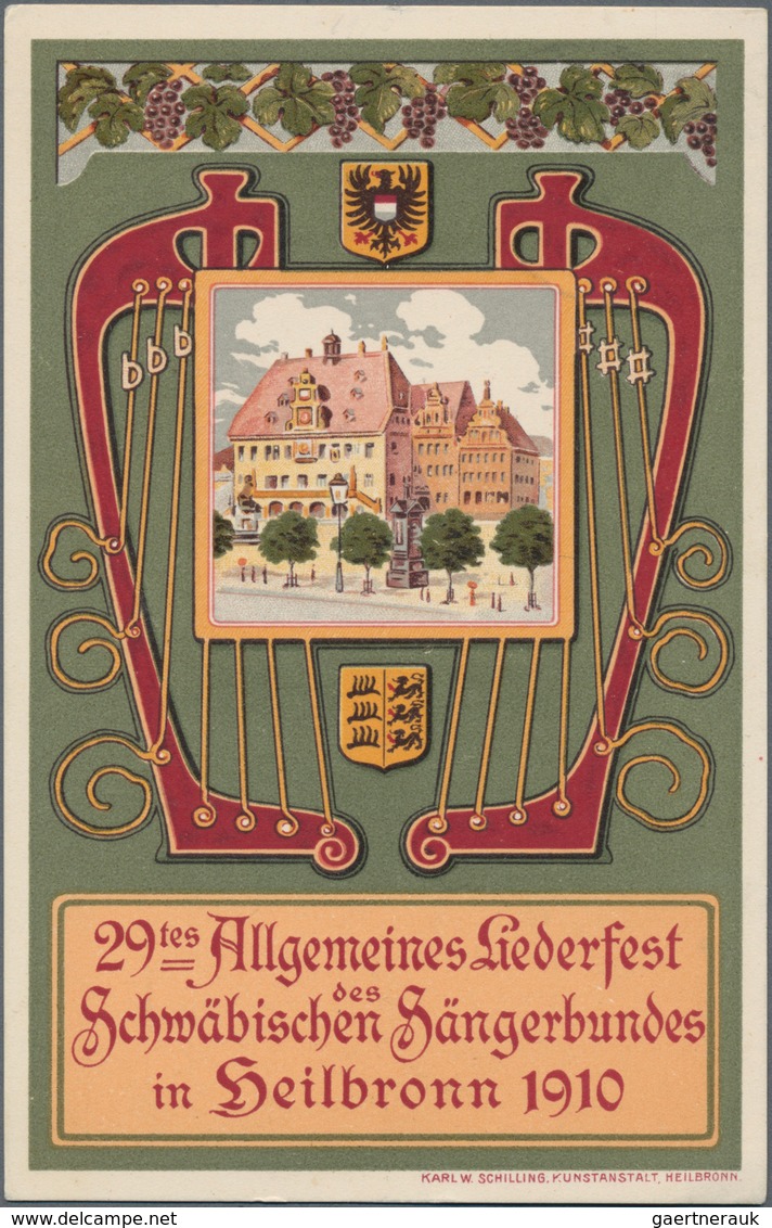 Thematik: Musik / Music: 1910, German Reich. Private Postcard 5p Germania "29tes Allgemeines Liederf - Muziek