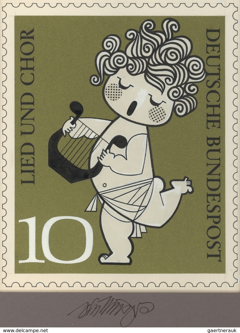 Thematik: Musik / Music: 1962 Bund, Nicht Angenommener Künstlerentwurf (17x20,5) Von Prof. H.Schilli - Muziek