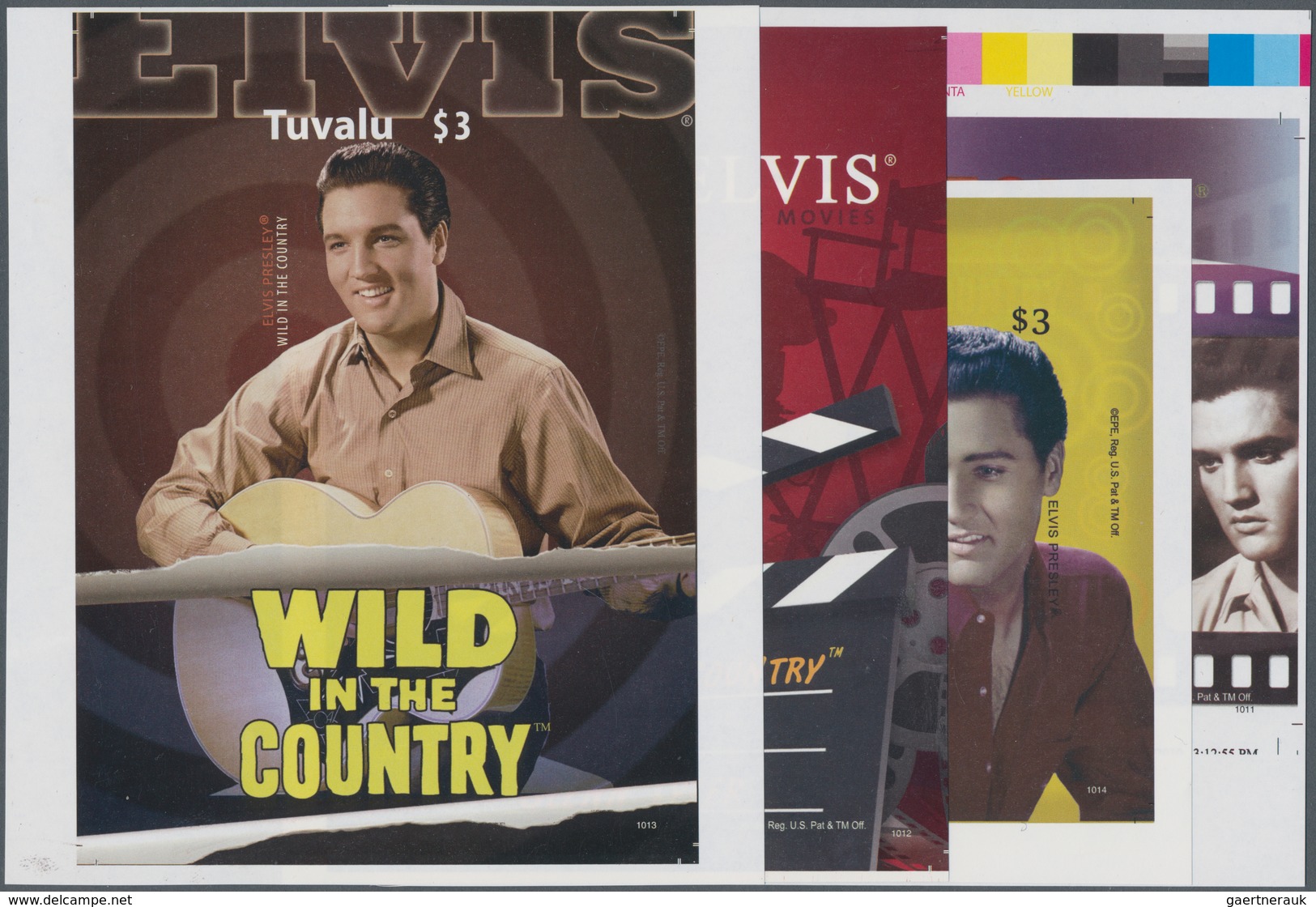 Thematik: Musik / Music: 2010, TUVALU: Elvis Presley In 'Wild In The Country' Complete Set Of Four I - Muziek