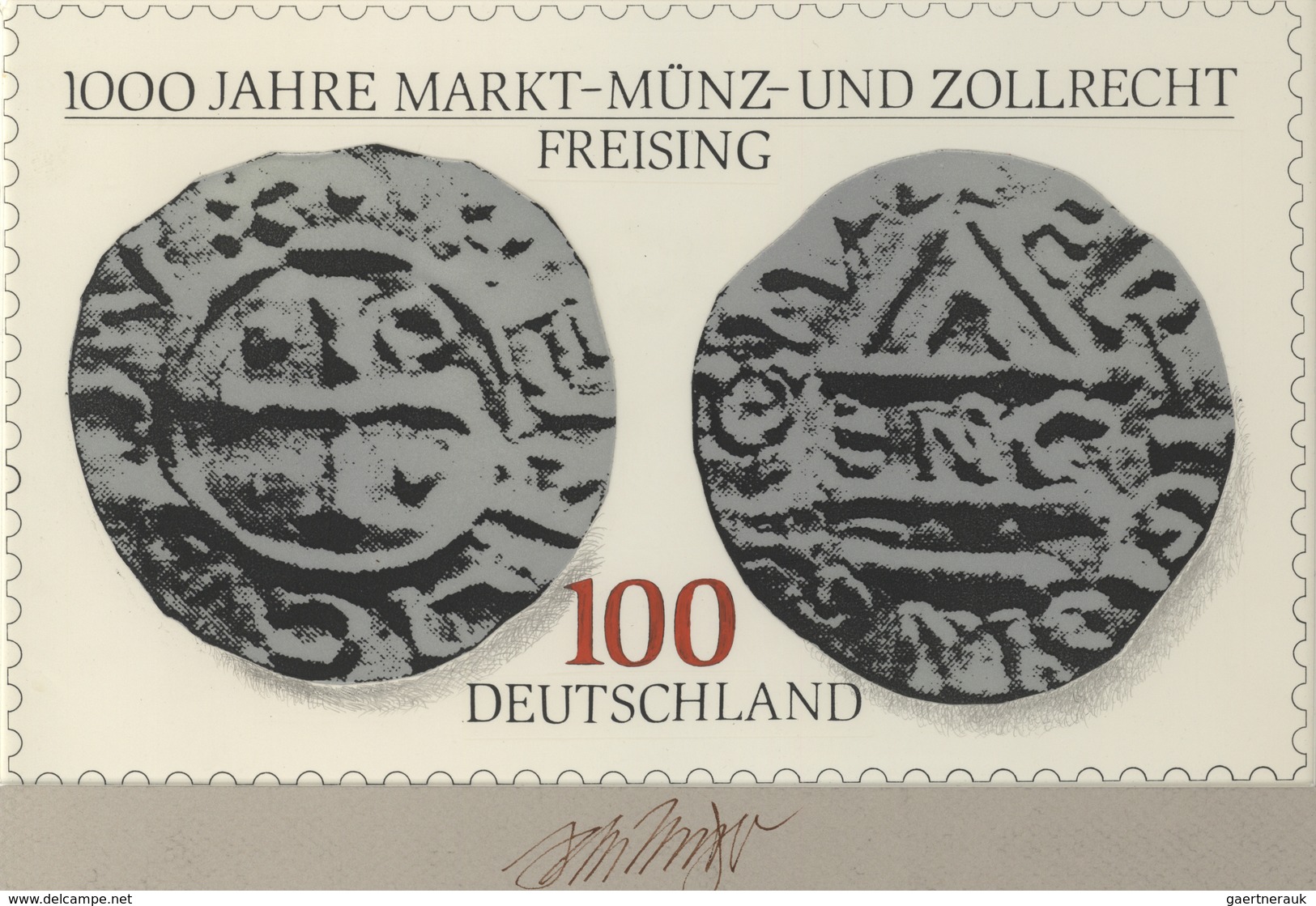 Thematik: Numismatik-Geld / Numismatics-cash: 1996, Bund, Nicht Angenommener Künstlerentwurf (26x15, - Münzen